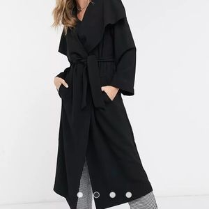 Brand new ASOS black duster waterfall coat